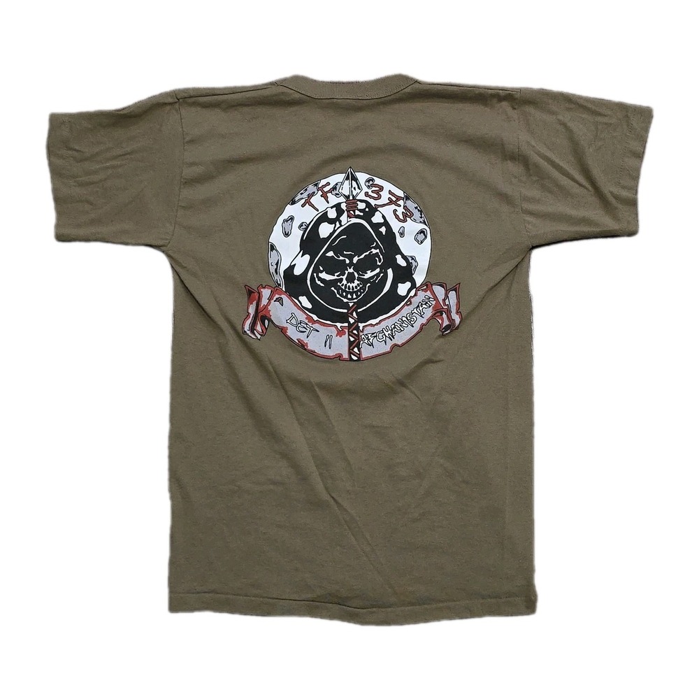 Vintage Rothco‎ TF 373 Afghanistan Skull T-Shirt USA Single Stitch Medium Y2K - Picture 3 of 7
